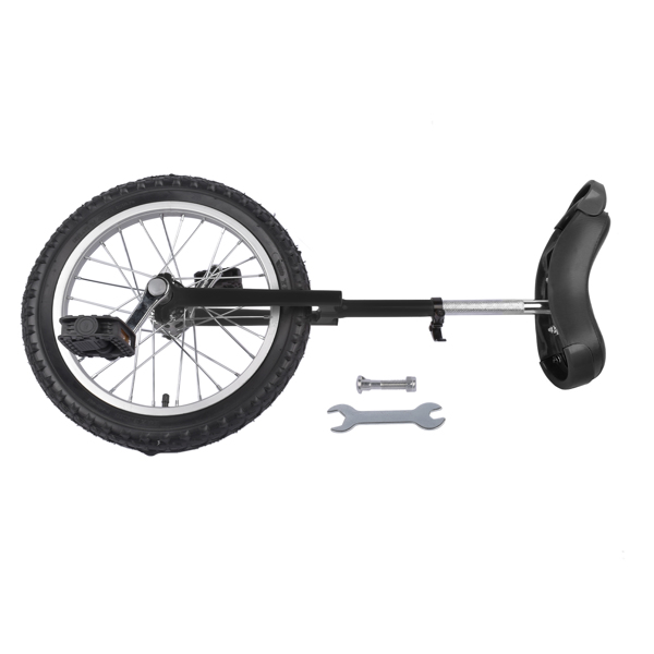 Height Adjustable Unicycle, 16 Inch Wheel Monocycle for Balance Exercise, Easy Assembly Singe Wheel Cycle for Circus Performance, Outdoor Fitness (Black)