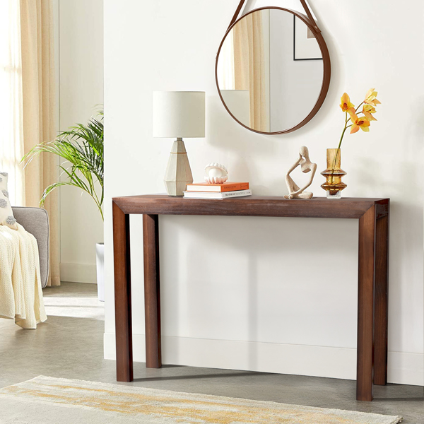 46 inch Pinewood Entryway Table, Console Table Entrance Table, Narrow Sofa Table for Living Room Entryway Hallway, Walnut