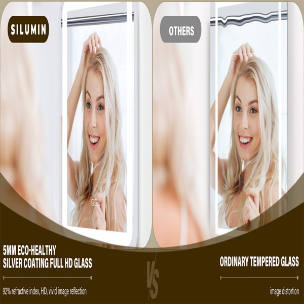 浴室化妆镜，带墙壁照明智能LED 32×24框架化妆镜，适用于水槽上方可调光3色温度防雾记忆功能垂直和水平【周末不发货，TK/TEMU订单仅支持自提】-9