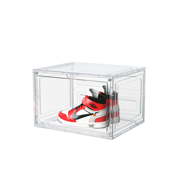 3-Piece Big White Plastic Mesh Shoe Box Set - 33.50*29.50*22.00cm, Modular Design for Home Storage