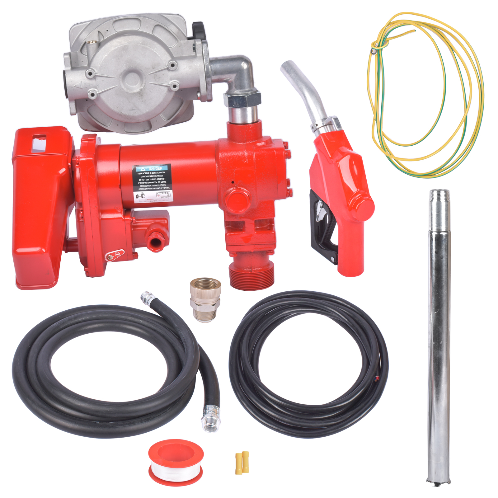 High Flow Fuel Transfer Pump 12V 25GPM with Hose & Flow Meter for Diesel Kerosene view 3