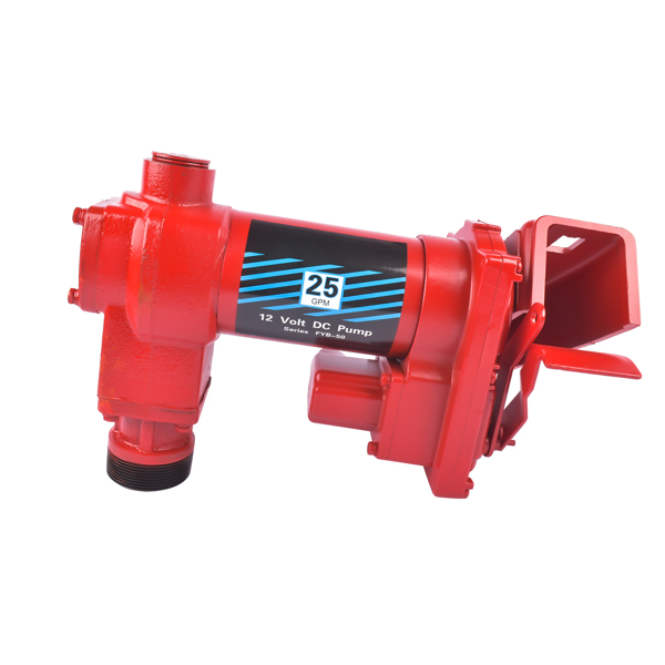 抽油泵 Red High Flow Fuel Transfer Pump 12V 25GPM with Auto Nozzle Heavy Duty Cast Iron-3