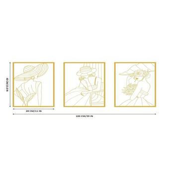 3 Pcs Fashion Lady Metal Wall Hanging Decor Vintage Ladies Modern Female Pictures for Home Decoration for Hanging Above The Bed-Tracking numbers are not updated on Sundays