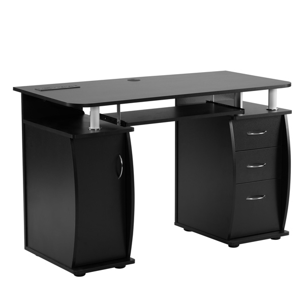 FCH  115* 55*74cm  Black PB Wood 15mm Portable 1pc Door with 3pcs Drawers Computer Desk