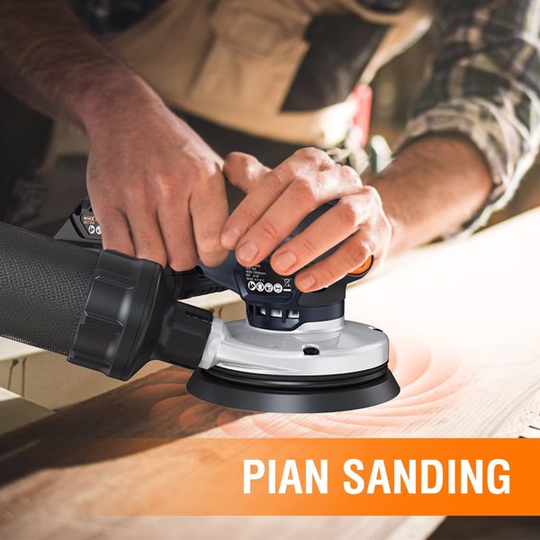 Cordlees Random Orbital Sander, Burshless 20V Electric Sander, 7 Variable Speed Palm Sander, 4000-10000RPM, Dust Collector, Portable Sander Tools Kit for Woodworking（Battery Included）[Unable to ship o