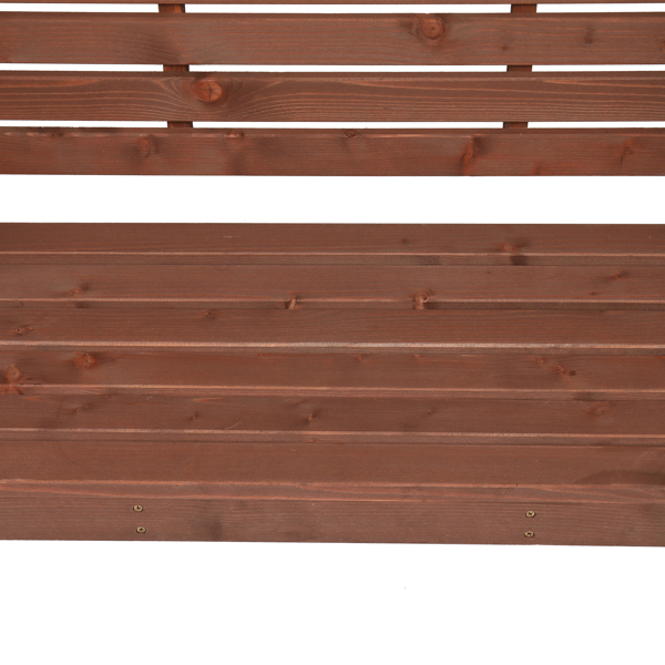 6.8FT Wooden Arch with Bench for 2 People, Garden Arbor Trellis for Climbing Plant, Outdoor Garden Lawn Backyard Patio Decor, Dark Brown