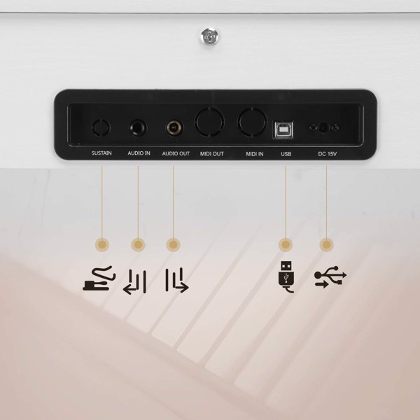 【Replace 60293400】GDP-203 88 Key Standard Full Weighted Keyboards Digital Piano with Metal Stand, Power Adapter, Triple Pedals, Headphone，for All Experience Levels White Color