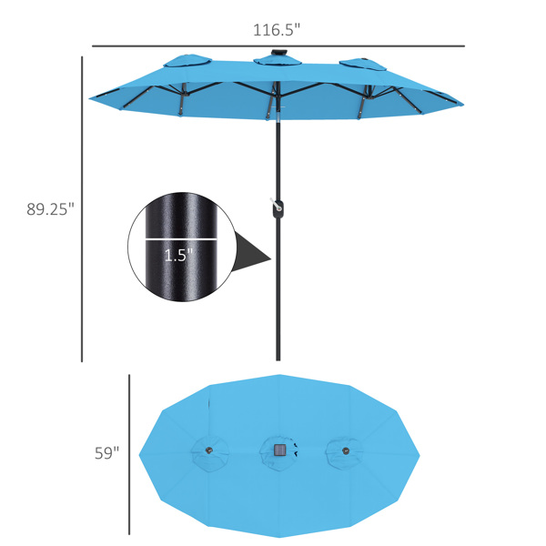 Outdoor beach umbrella/Double-Sided Market Umbrella  ( Amazon Shipping)（Prohibited by WalMart）