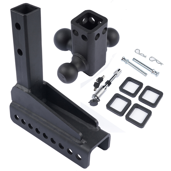 Tri-Ball 1-7/8'' 2'' 2-5/16'' Adjustable Trailer Hitch Fits 2'' Receiver Heavy Duty Solid Ball Mount