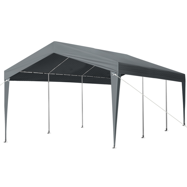 12X20FT  Carport Car Port Canopy Grey without Sidewalls