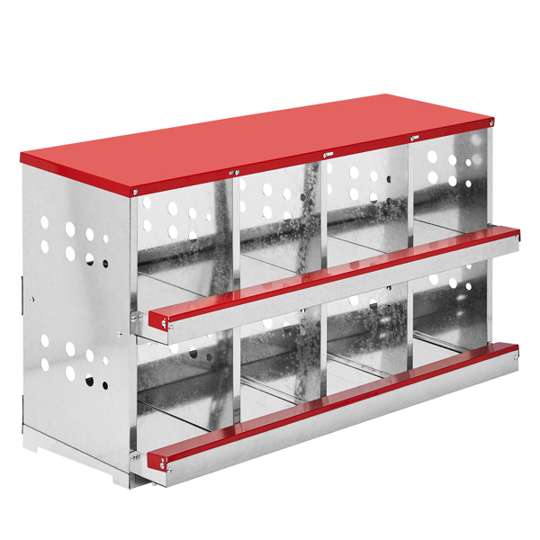 8 Compartment Roll Out Chicken Nesting Box with Basket, Egg Nest Box Chicken Laying Box Hens Chicken Coop Box,