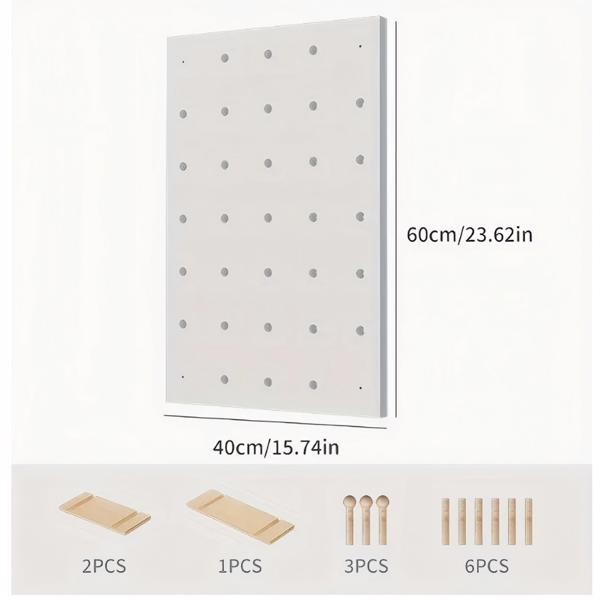 Xiaohongshu Best Seller 40×60cm Solid Wood Pegboard (1 Panel) ✔ Storage Organizer & Decorative Art Piece ✔ Supports Temu Self-Pickup Service ✔ Waybill Submission Deadline: Before 22:00 Beijing Time