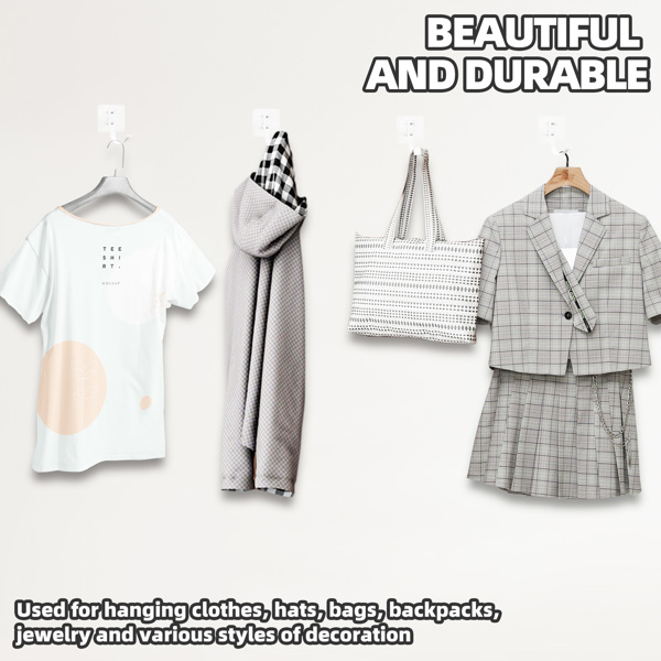 Hanging hooks for clothes, hats, small items in the bathroom, hotel kitchen, with no need for drilling. Decorative Huacu-shaped hooks
