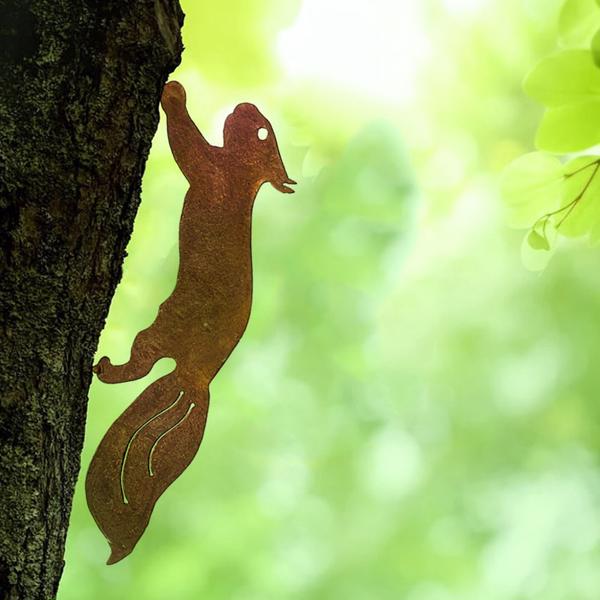 Rusty Squirrel Branch Insert - Unique Tree Decor for Garden, Patio & Outdoor Spaces - Charming and Fascinating Design to Enhance Your Natural Surroundings-Tracking numbers are not updated on Sundays