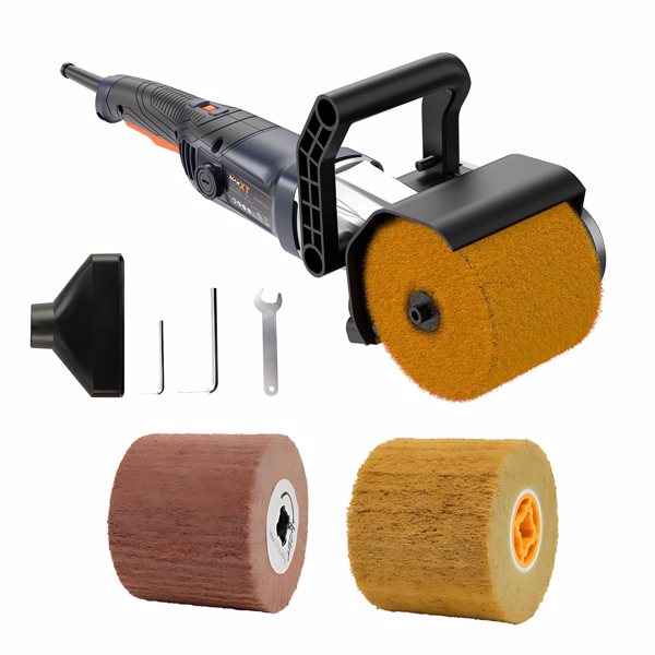 Burnishing Polishing Machine, 1300w Surface Conditioning Tool, 6 Speed Variable 3200RPM Motor Drum Machine Grinder, Handheld Electric Polisher With 3 Polishing Wheels[Unable to ship on weekend]