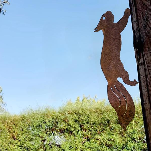 Rusty Squirrel Branch Insert - Unique Tree Decor for Garden, Patio & Outdoor Spaces - Charming and Fascinating Design to Enhance Your Natural Surroundings-Tracking numbers are not updated on Sundays