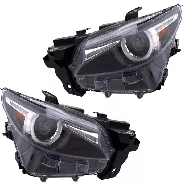 2Pcs Front LED Headlight Headlamp Assembly w/AFS for  Mazda CX-9 2.5L 2016-2023 TM5551041B TC3N51031A