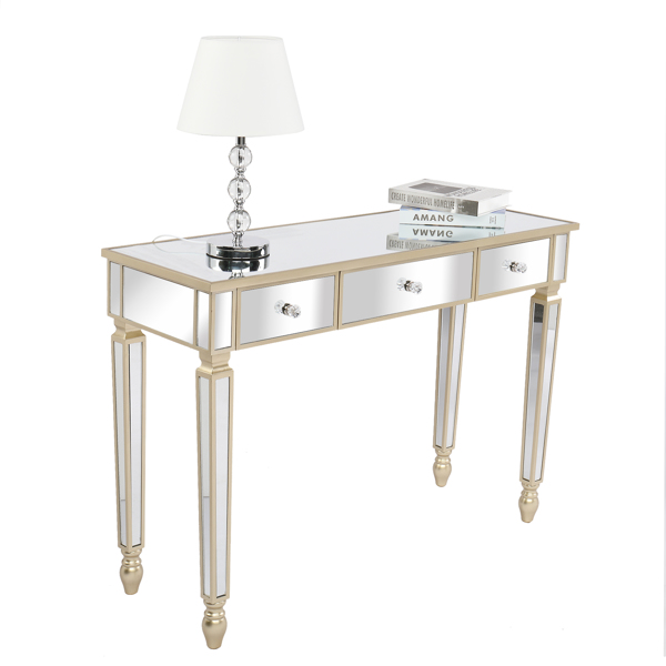Three Drawers Mirror Table Dressing Table Console Table
