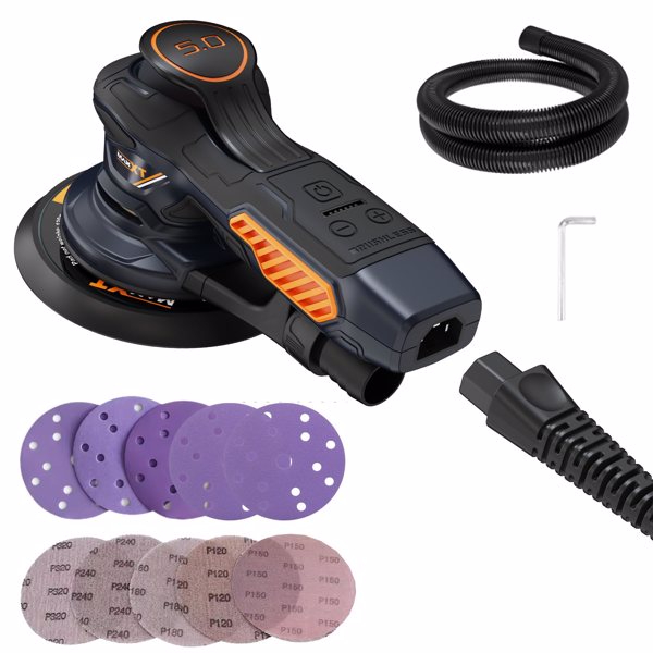 Ramdon Orbital Sanders for 6inch, 10000 RPM Electric Orbital Sander with 10PCS Sandpapers, 6 Variable Speed Wood Sander for Woodworking/Sanding/Polishing[Unable to ship on weekends]