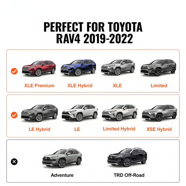 Roof Rack Cross Bars, Compatible with for Toyota for RAV4 2019-2022, 260lbs Load Capacity, Aluminum Anti-Rust Crossbars with Locks (Not Fit for Adventure/TRD Off-Road)