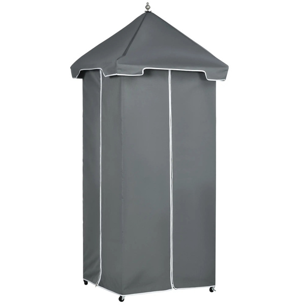 Portability Poolside Towel Holder Rack with Covered - Gray
