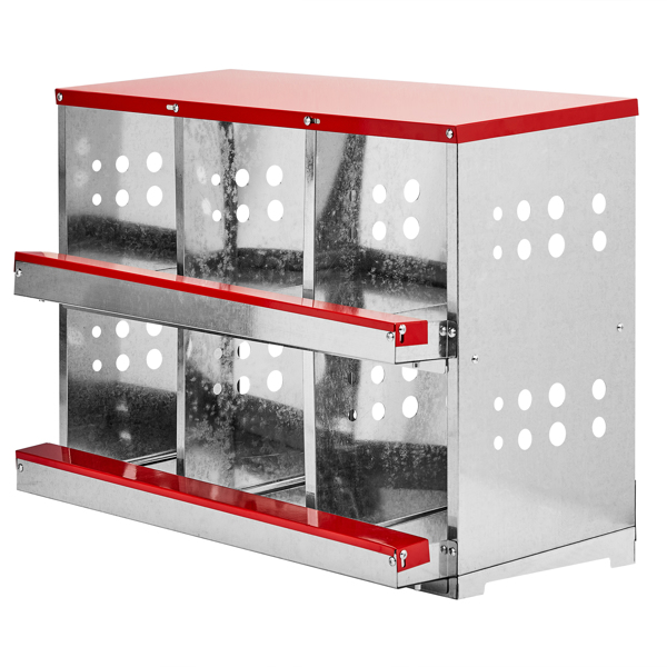 6 Compartment Roll Out Chicken Nesting Box with Basket, Egg Nest Box Chicken Laying Box Hens Chicken Coop Box