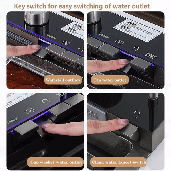 countertop Digital Display Waterfall Kitchen Sink, Drop in Black Single Bowl Stainless Steel Sink with Two Waterfalls & Cup Washer, Topmount Workstation Kitchen Sink with Accessories (29.5 x 17.7in)