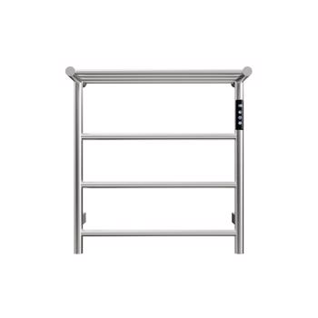 Heated Towel Rack with Top Shelf, 3-Bar Towel Wall Mounted Warmer for Bathroom with Intelligent Touch Screen Timer, 304 Stainless Steel Polished, Plug-in/Hard-Wired[Unable to ship on weekends]