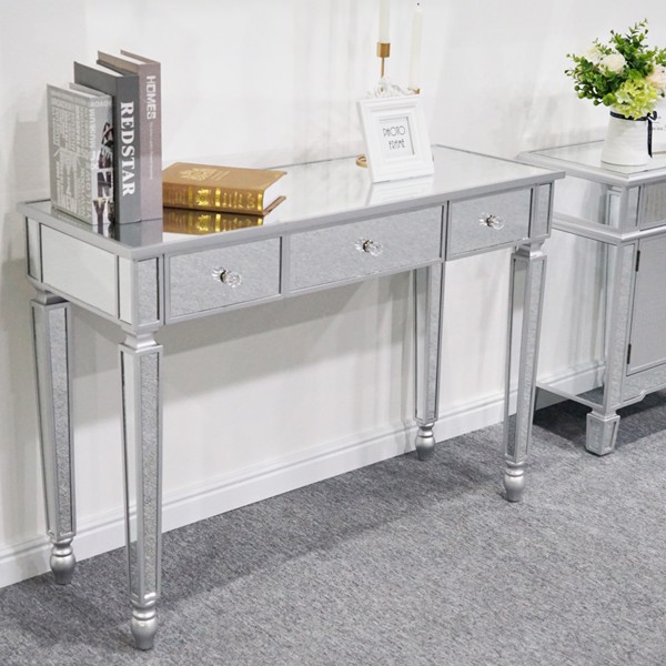 FCH Three Drawers Mirror Table Dressing Table Console Table