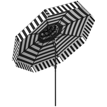 8.6FT Black Patio Umbrella, UPF 30+ Outdoor Tiltable Porch Market Umbrella   