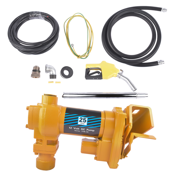 抽油泵 25GPM High Flow DC Fuel Pump Yellow Gas Heavy Duty Transfer Pump for Kerosene-4