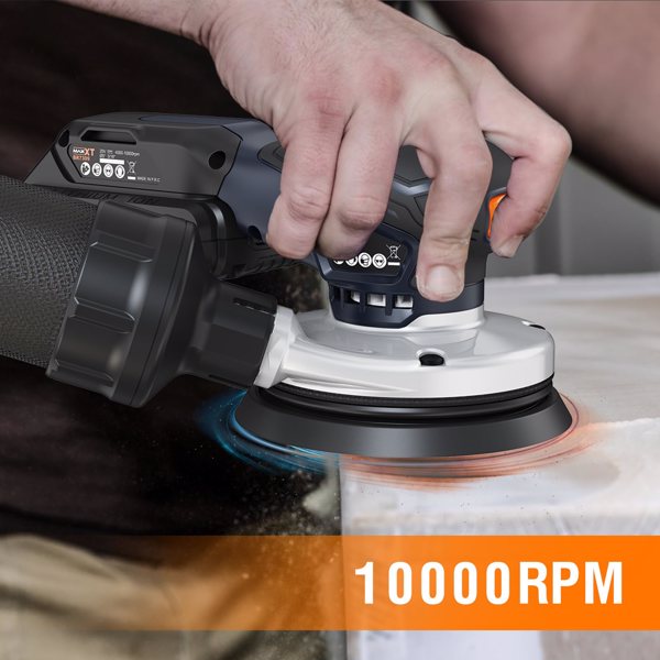 Cordlees Random Orbital Sander, Burshless 20V Electric Sander, 7 Variable Speed Palm Sander, 4000-10000RPM, Dust Collector, Portable Sander Tools Kit for Woodworking（Battery Included）[Unable to ship o