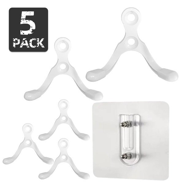Stainless steel double-hung hooks for multi-functional use in bathroom entrance, living room and other areas