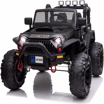  48.4\\" Large Ride On Car for Kids, Battery Powered Electric Car with 2 Seats, Remote Control, 14\\" Large Suspension Wheels, LED Lights, Music, Bluetooth for Boys & Girl,black