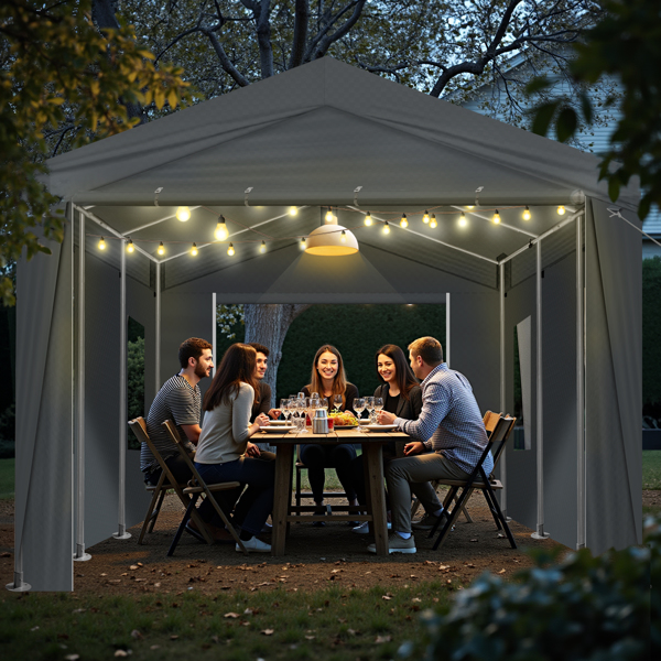 12x20 ft Carport Car Port Canopy Grey