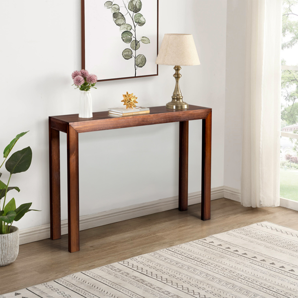 46 inch Pinewood Entryway Table, Console Table Entrance Table, Narrow Sofa Table for Living Room Entryway Hallway, Walnut