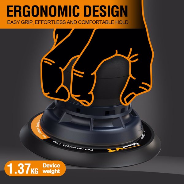 Electric 5mm Random Orbital Sander with Tool Case, Variable Speed Palm Sander with Brushless Motor, 5&6Inch Sanding Pads, Sanders for Woodworking, Primary Wood and Panel Processing[Unable to ship on w