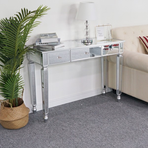 FCH Three Drawers Mirror Table Dressing Table Console Table