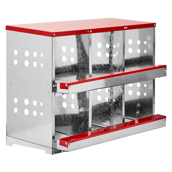 6 Compartment Roll Out Chicken Nesting Box with Basket, Egg Nest Box Chicken Laying Box Hens Chicken Coop Box
