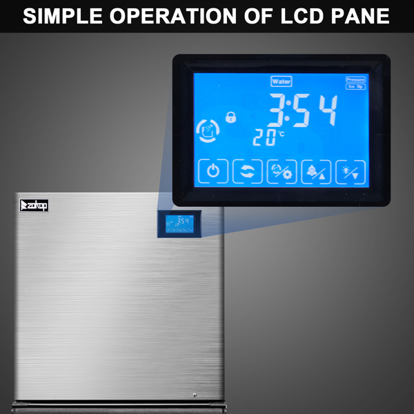 美规 BT-400主机 120V 600W 400lbs/181kg/24h 制冰机 银色 不锈钢 液晶显示屏/12*13铜冰格 商用-59
