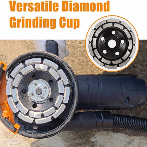 5 Inch Concrete Surfacing Grinder, 1500W 14A Motor, 7 Adjustable Speed Angle Grinder Kit with Diamond Disc, Removable Guard, for Polishing and Grinder Stone Cement Marble Granite[Unable ship weekends]