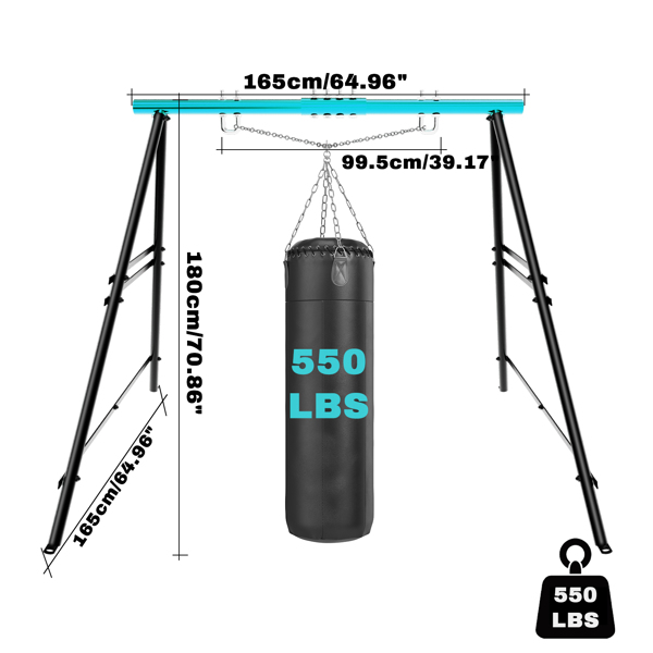 后院秋千组合，户外门廊秋千架，仅吊床椅架，最大承重 550Lbs A 型框架秋千架，适用于庭院、游乐场、公园的秋千组合，不包括秋千（TEMU仅可自提）-2