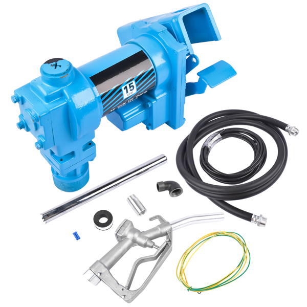 抽油泵 Fuel Transfer Pump Cast Iron Heavy Duty Pump 12V 15GPM for Diesel Biodiesel Blue-2