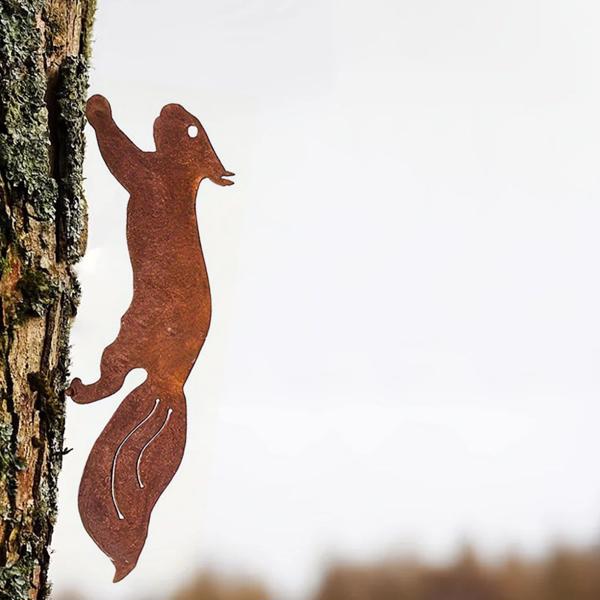 Rusty Squirrel Branch Insert - Unique Tree Decor for Garden, Patio & Outdoor Spaces - Charming and Fascinating Design to Enhance Your Natural Surroundings-Tracking numbers are not updated on Sundays
