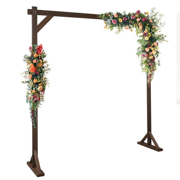 7.2FT Wooden Wedding Arch, Square Wood Arch Wedding Arbor Backdrop Stand for Indoor Outdoor Ceremony Party Proposal Scene Garden Beach Forest Rustic Boho Decoration