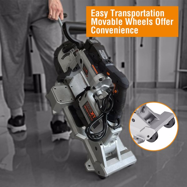 Band Saw with Lightweight Aluminum Base, 10 Amp 5 Inch Deep Cut Bandsaw, Variable Speed Handheld Automatic Multipurpose Cut with Carrying Wheels Portable Metal Saw[Unable to ship on weekends]