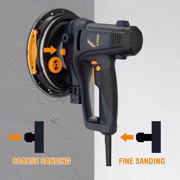 Handheld Drywall Sander 810W, Electric Sander for Walls,Rough and fine Sanding, 1500-2800RPM Variable Speed, Upgraded Pad, Adjustable Suction, Self-Dust-Extraction (120, Volts)[Unable to ship on weeke
