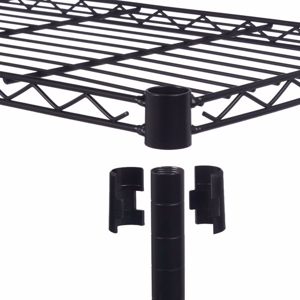 4-Layer Plastic Coated Iron Shelf 140*90*35 Black