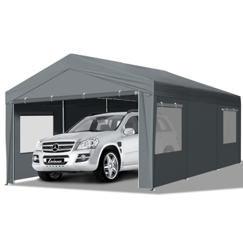 12x20 ft Carport Car Port Canopy Grey