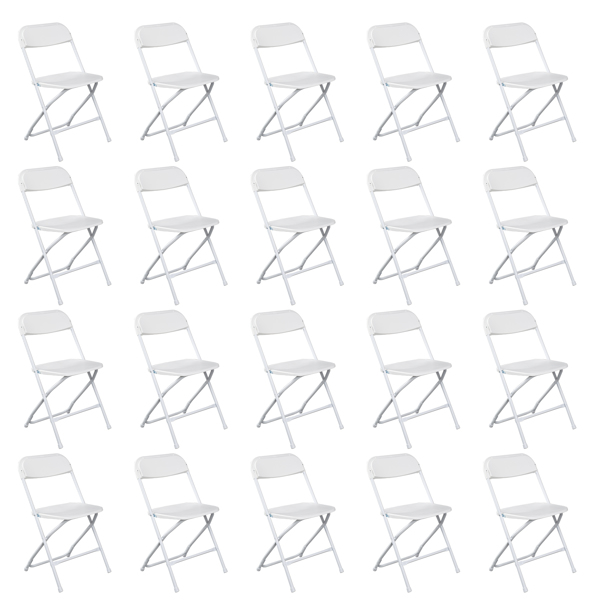 10pcs Injection Molding Classic Garden Plastic Folding Chair White